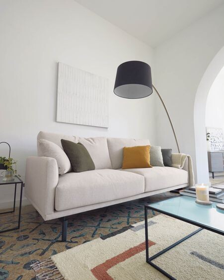 Sofá Galene 3 plazas beige 214 cm