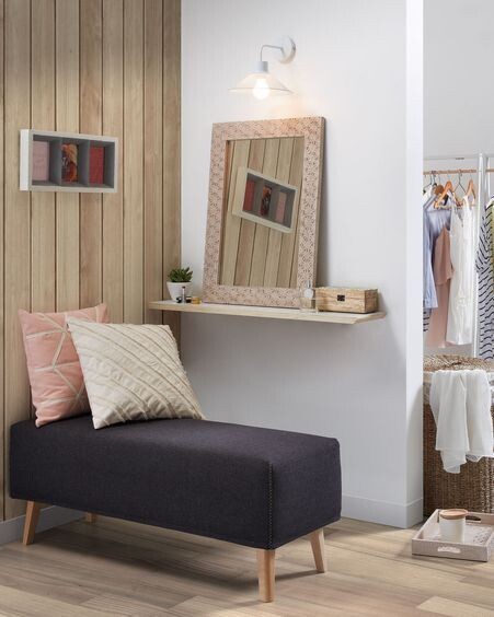 Banqueta Dyla grafito de madera maciza de haya 111 cm