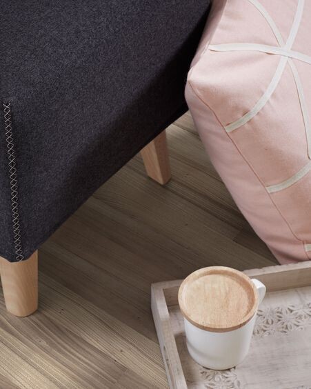 Banqueta Dyla grafito de madera maciza de haya 111 cm