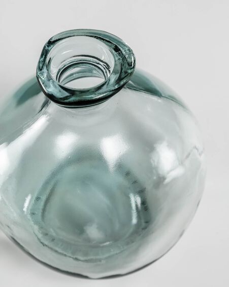 Jarrón Brenna pequeño de vidrio transparente 100% reciclado