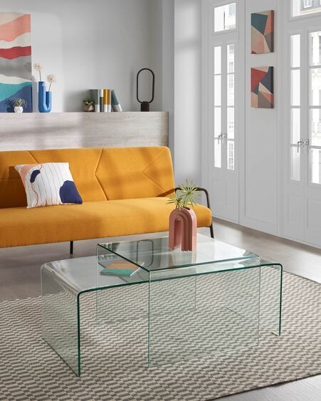 Mesa de centro Burano de cristal 110 x 50 cm