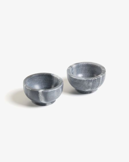 Set 2 bols Callhan mármol gris oscuro