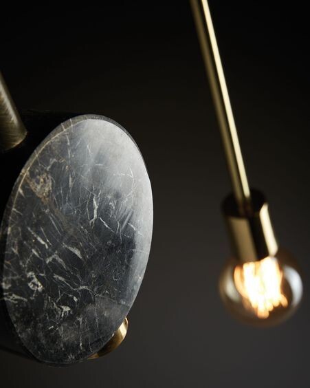 Lámpara de techo Wick de acero y mármol