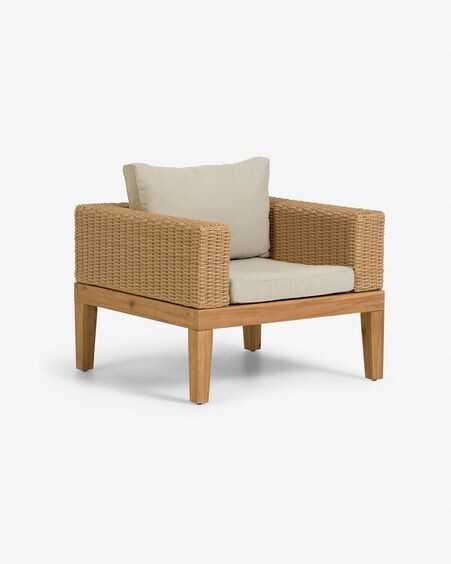 Butaca Giana madera maciza acacia y ratán FSC 100%