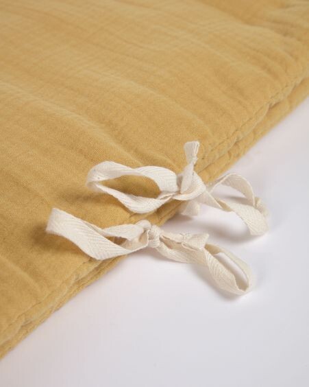Protector de cuna Yamile 100% algodón orgánico (GOTS) mostaza 180 x 30 cm