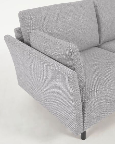 Sofá Gilma 2 plazas gris claro y patas acabado negro 170 cm