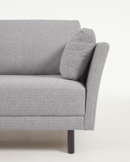 Sofá Gilma 2 plazas gris claro y patas acabado negro 170 cm