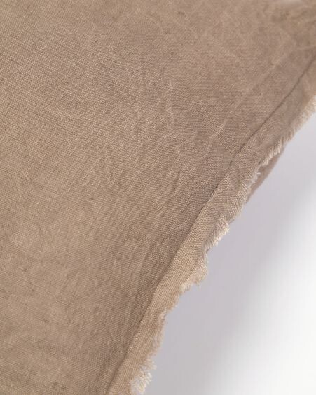 Funda de cojín Draupadi 100% lino marrón 30 x 50 cm