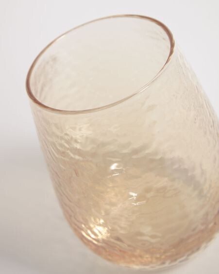 Vaso Saran de vidrio naranja claro