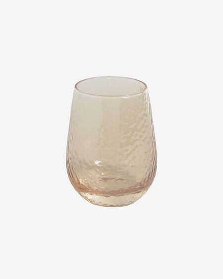 Vaso Saran de vidrio naranja claro