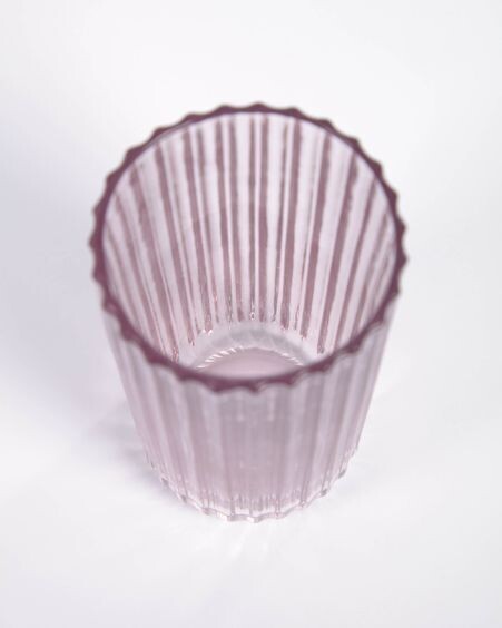Vaso grande Savelia de vidrio rosa claro