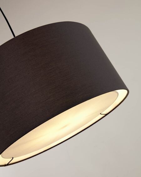 Pantalla lámpara de techo Santana gris con difusor blanco Ø 50 cm