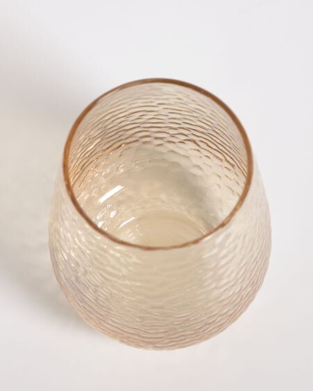 Vaso Saran de vidrio naranja claro