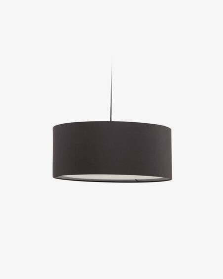 Pantalla lámpara de techo Santana gris con difusor blanco Ø 50 cm