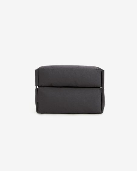 Puf sofá modular longue con respaldo exterior Square gris oscuro aluminio negro 165x101 cm