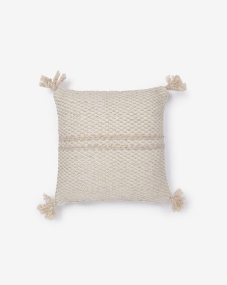 Funda de cojín Kaie 100% PET beige 45 x 45 cm