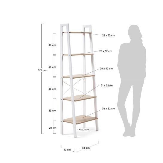 Estantería Aarhus acero blanco 56 x 172 cm