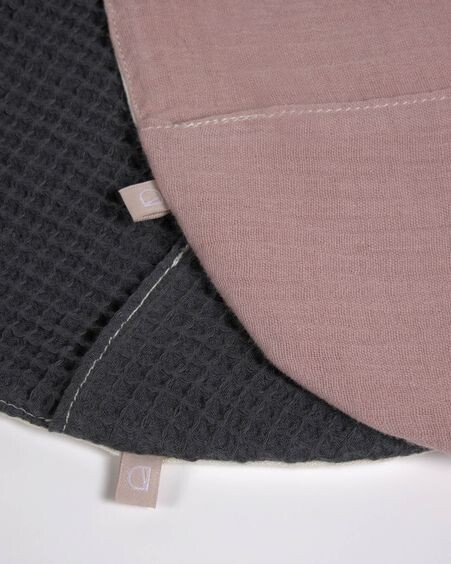 Set Marinet de 2 baberos 100% algodón orgánico (GOTS) rosa y azul