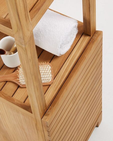 Estantería de baño Kuveni de madera maciza de teca 40 x 182 cm
