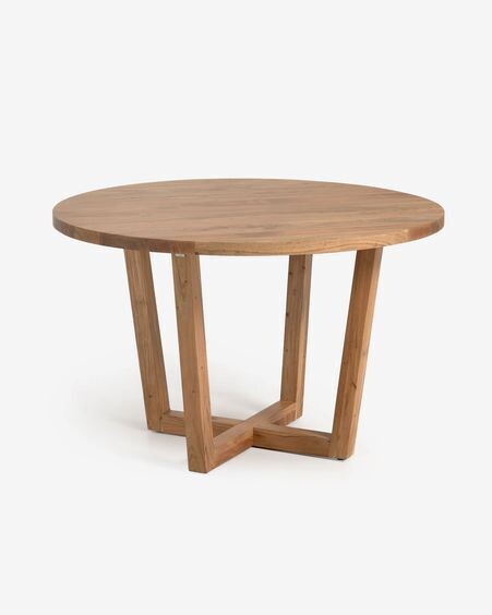 Mesa redonda Nahla de madera maciza de acacia con acabado natural Ø 120 cm