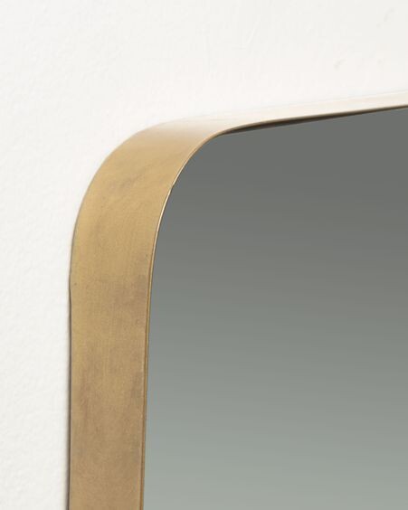 Espejo de pared Marco metal dorado 30 x 100 cm