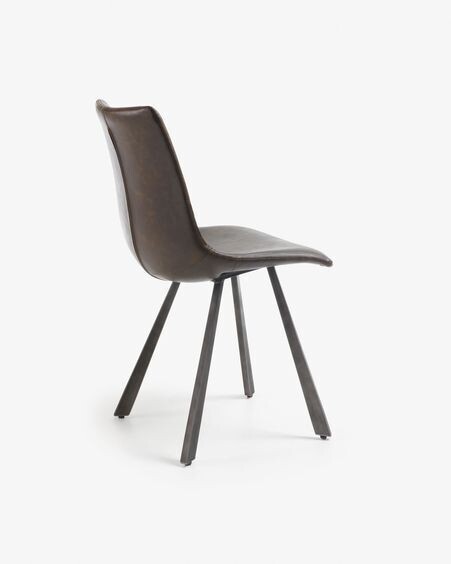 Silla Trap marrón oscuro y acero