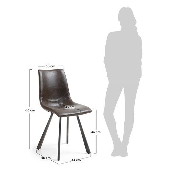 Silla Trap marrón oscuro y acero