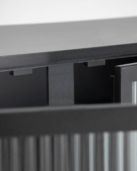 Mueble TV Trixie acero con acabado negro 180 x 58 cm