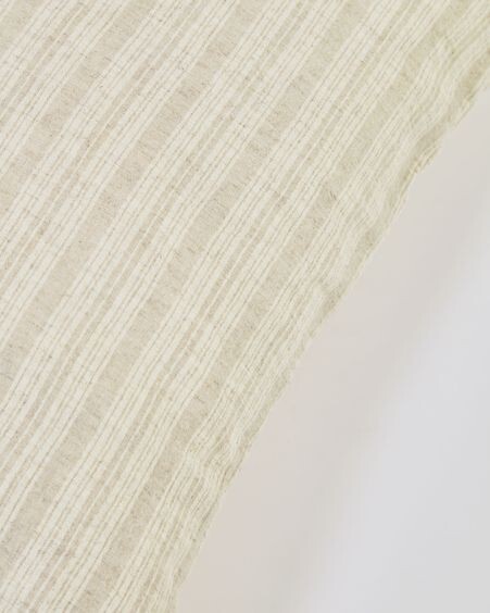 Funda cojín Etna 100% lino rayas beige 45 x 45 cm