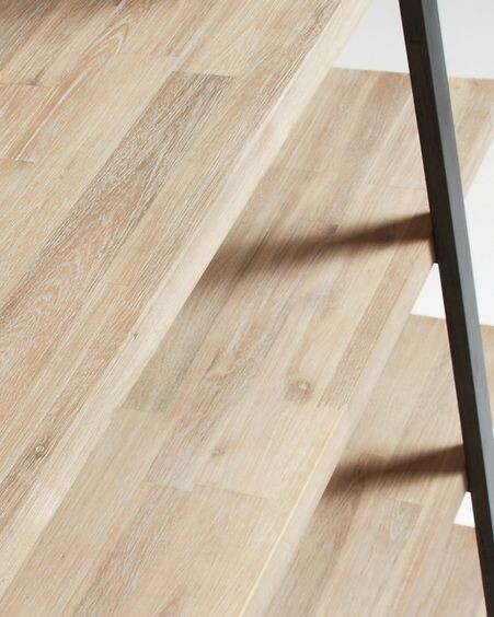 Estantería Thinh de madera maciza de acacia y acero con acabado negro 150 x 180 cm