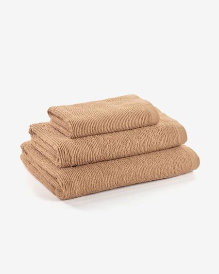 Toalla de baño grande Miekki 100% algodón beige