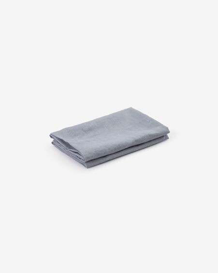 Set Ilitia de 2 servilletas algodón y lino azul