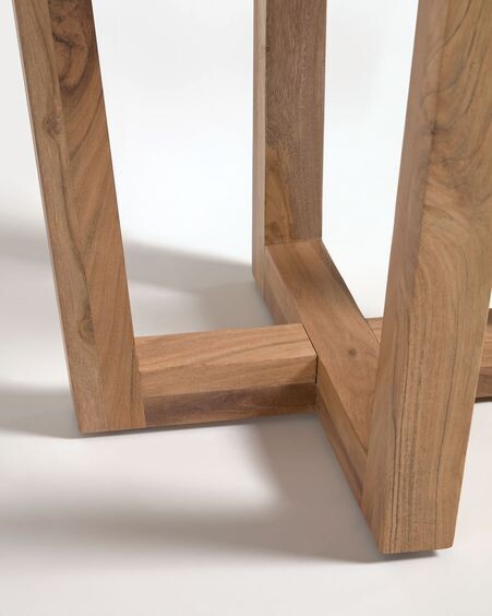 Mesa redonda Nahla de madera maciza de acacia con acabado natural Ø 90 cm