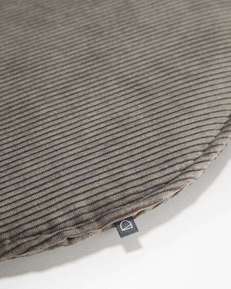 Cojín para silla redondo Sora pana gris Ø 35 cm