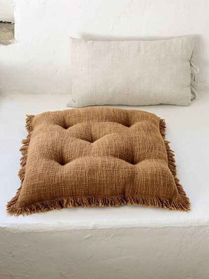 Cojín para silla Brunela 100% algodón marrón 45 x 45 cm