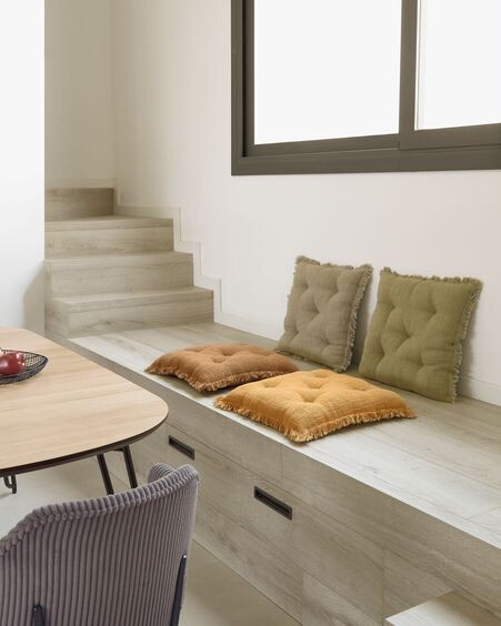 Cojín para silla Brunela 100% algodón marrón 45 x 45 cm