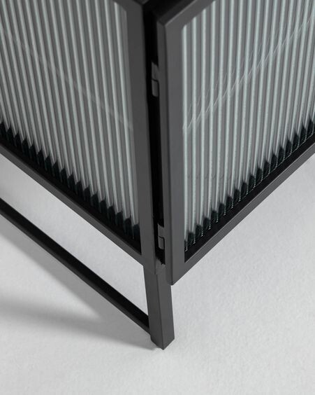 Mueble TV Trixie acero con acabado negro 180 x 58 cm