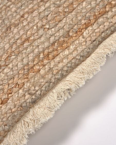 Funda cojín Clidia de yute y algodón con flecos 45 x 45 cm
