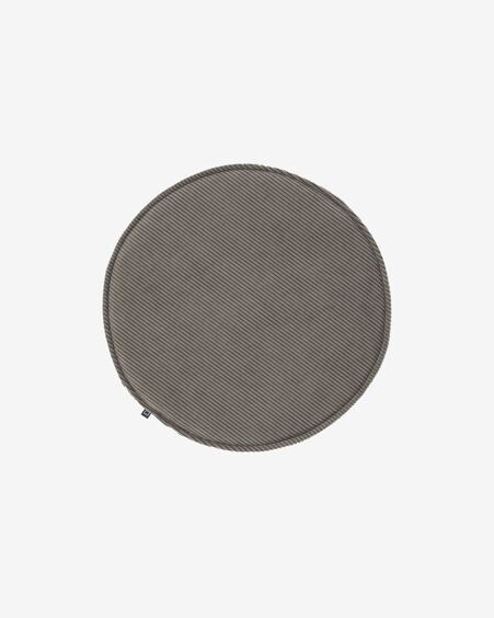 Cojín para silla redondo Sora pana gris Ø 35 cm