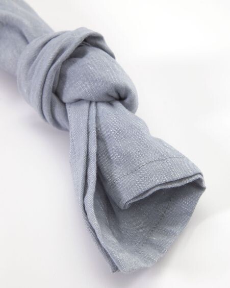 Set Ilitia de 2 servilletas algodón y lino azul