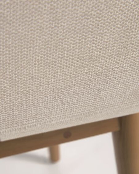 Silla Konna beige y patas de chapa de fresno acabado oscuro