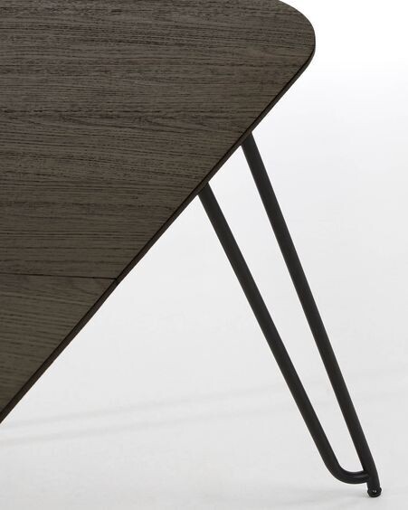 Mesa extensible Milian 170 (320) x 100 cm chapa de fresno patas de acero acabado negro