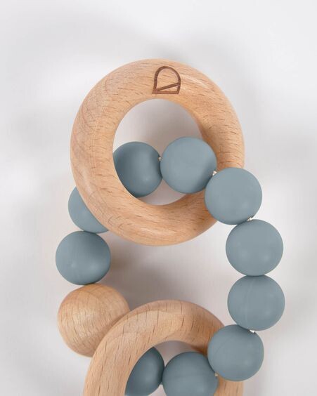 Set Epiphany de chupetero y mordedor de silicona azul y madera
