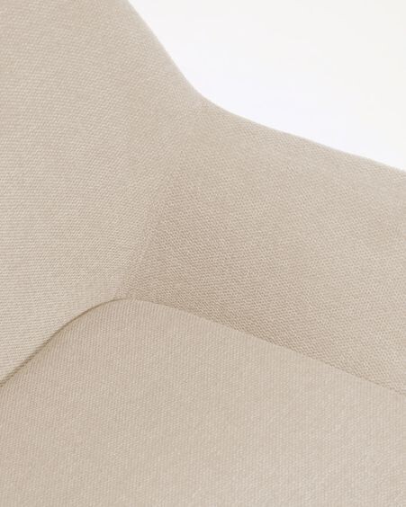 Silla Konna beige y patas de chapa de fresno acabado oscuro