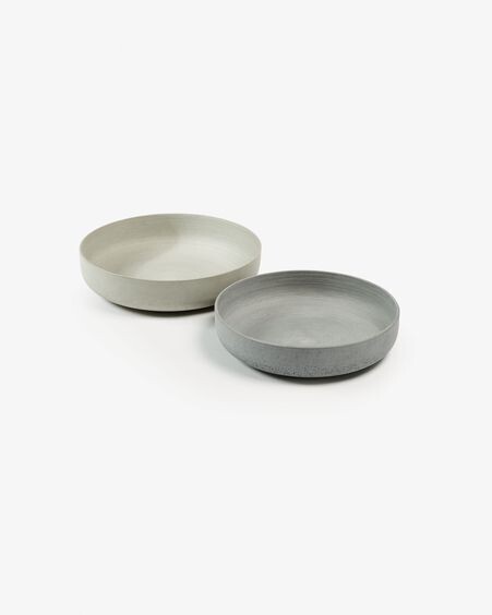 Set Marta de 2 cuencos de cemento beige y gris