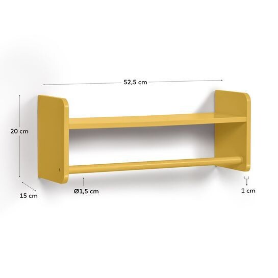 Estante perchero Florentina de MDF acabado mostaza 52,5 cm FSC