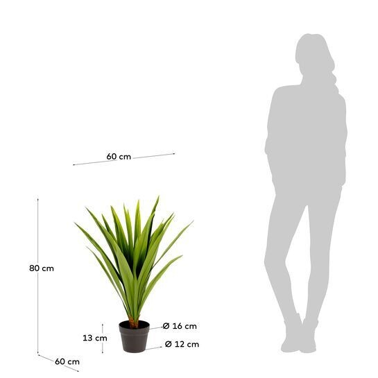 Planta artificial Yucca con maceta negro 80 cm