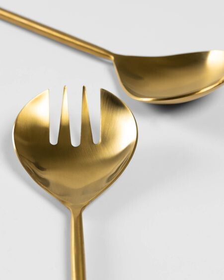 Set Lite de 2 cubiertos para ensalada dorado