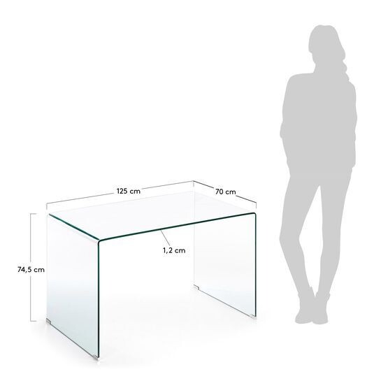 Escritorio Burano de cristal 125 x 70 cm
