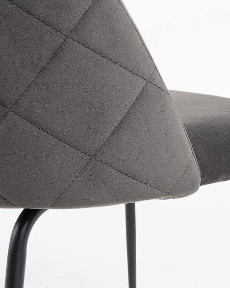 Silla Ivonne terciopelo gris